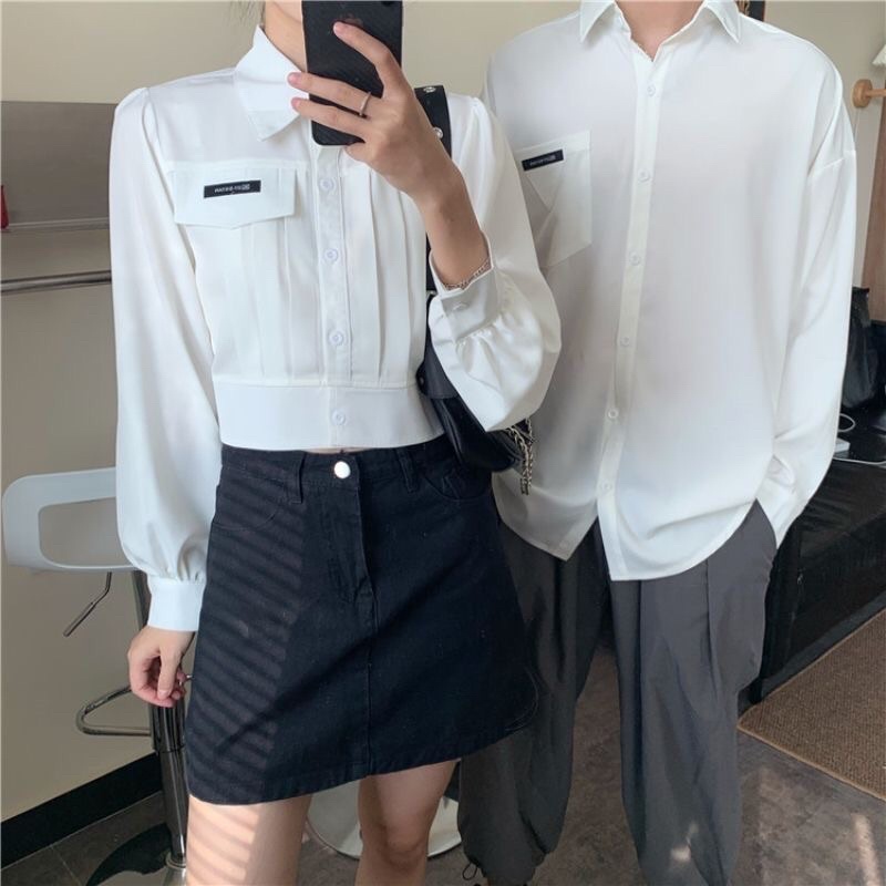Áo đôi sơ mi dài tay dành cho nam và nữ ❤️