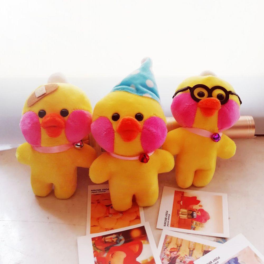 LANFY Kawaii Lalafanfan Key Rings Birthday Gifts Plush Duck Pendant Duck Keychain Soft Toys Stuffed Animals Korean Netred Yellow Duck Stuffed Toys Cafe Duck Hyaluronic Ducks Acid Doll
