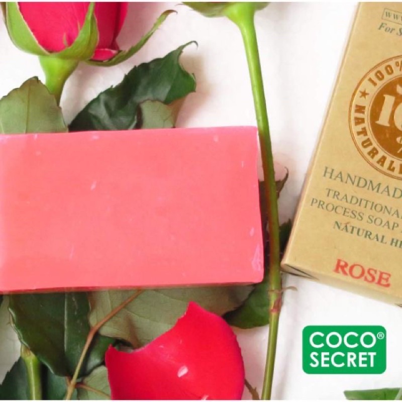 [2024- Tặng túi lưới] 110gr XÀ BÔNG DỪA HOA HỒNG COCO-SECRET