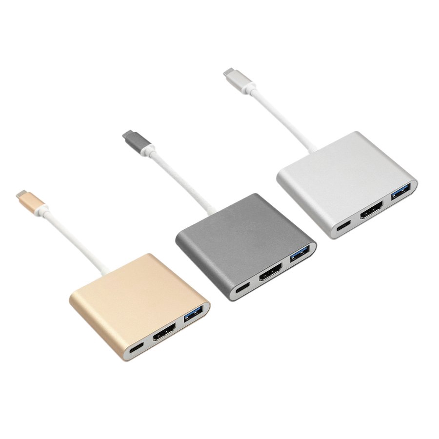 Hub chuyển đổi 3 trong 1 Type-C sang 4k HDMI cho Apple Macbook