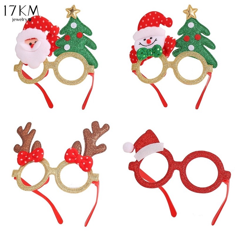 Mắt kính 17KM gọng phối hình cây thông/ ông già noel phụ kiện tham gia tiệc Giáng sinh