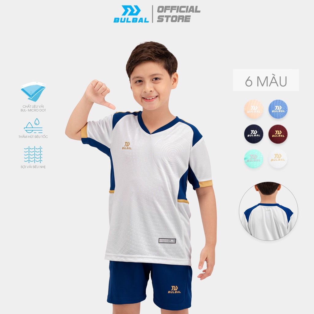 Bộ Quần Áo Bóng Đá Trẻ em Bulbal Xona Cao Cấp Chất Vải Mè Bul-Micro Dot thoáng mát, họa tiết sóng âm độc đáo, 6 màu
