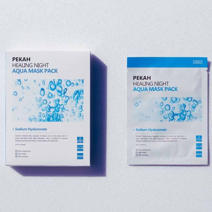 Mặt nạ phục hồi cấp nước ban đêm PEKAH PEKAH HEALING NIGHT AQUA MASK PACK 1 HỘP 5 MIẾNG