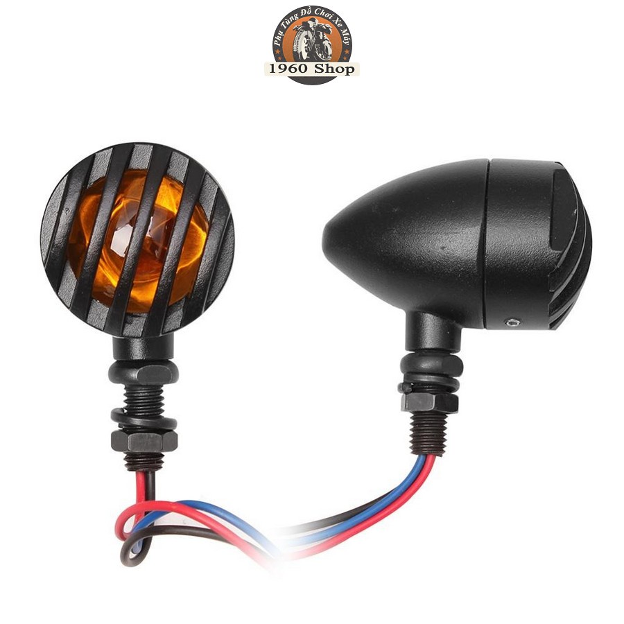Bộ đèn pha led xe máy 4 bi lưới🏍🛵bộ 2 pat🏍🛵2 đèn xi nhan led hột vịt lưới 🏍🛵lưới ngoài🏍🛵thép sơn tĩnh điện dáng classic