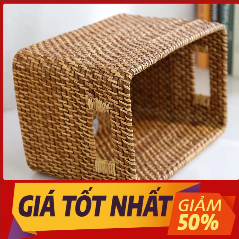 Giỏ đựng đồ mây tre đan Decor Mây Tre đựng quần áo kích thước 48cmx33cmxH20cm