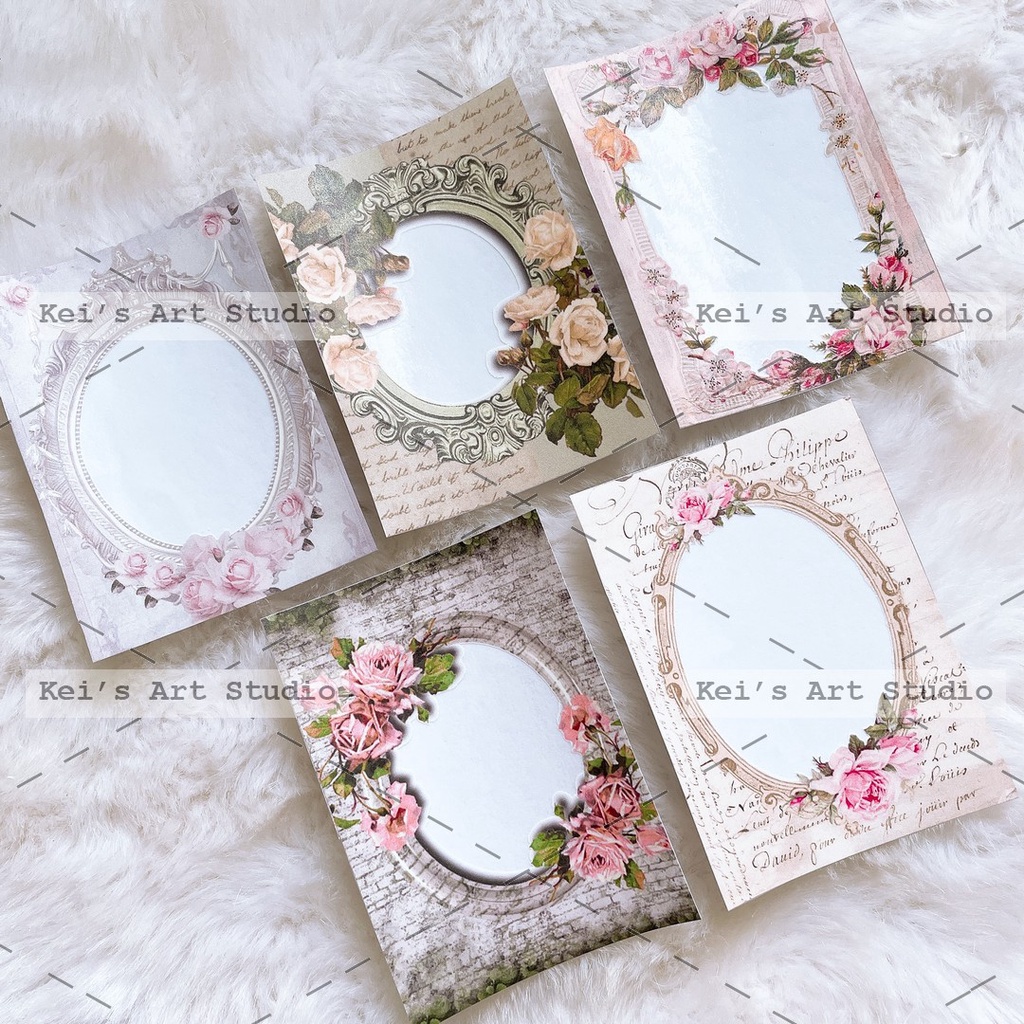 1 miếng decal trong trang trí toploader thiết kế khung viền dễ thương, vintage,..