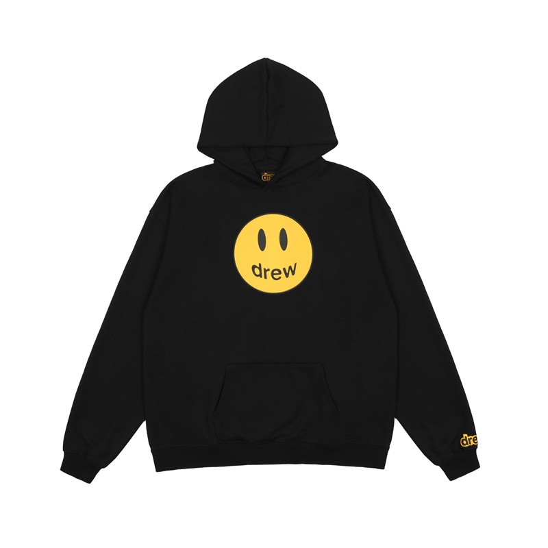 Goods In Stock DREW Men And Women Cotton Loose Smiley Print Pullover Long Sleeve All-match Hoodies