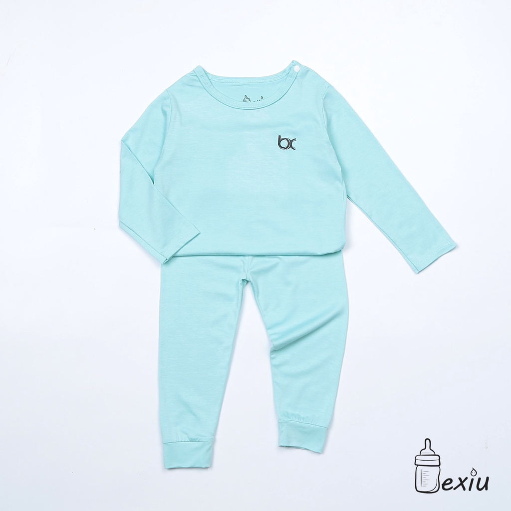 Bộ Đồ Tay Dài  Cài Vai Màu Bexiu Bx - Quần Áo Trẻ Sơ Sinh Thun Cotton Lạnh  Mềm Mượt Mát Cho Bé Trai Và Gái Từ 6-19kg