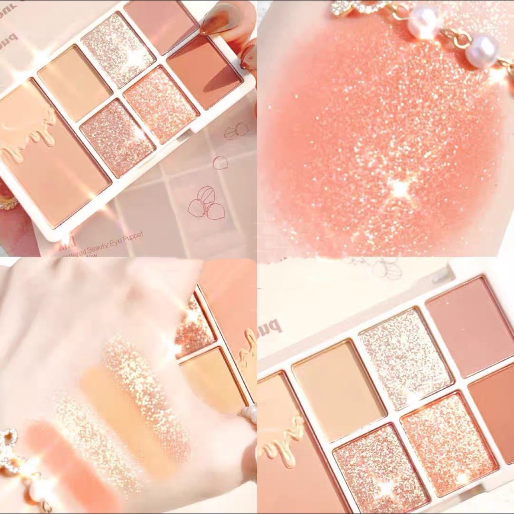 Bảng phấn mắt hạt dẻ 7 màu XIXI kiêm bắt sáng phấn má tạo khối nhũ kira Soft Glow Seven-color Eyeshadow Palette XIXI27 | BigBuy360 - bigbuy360.vn