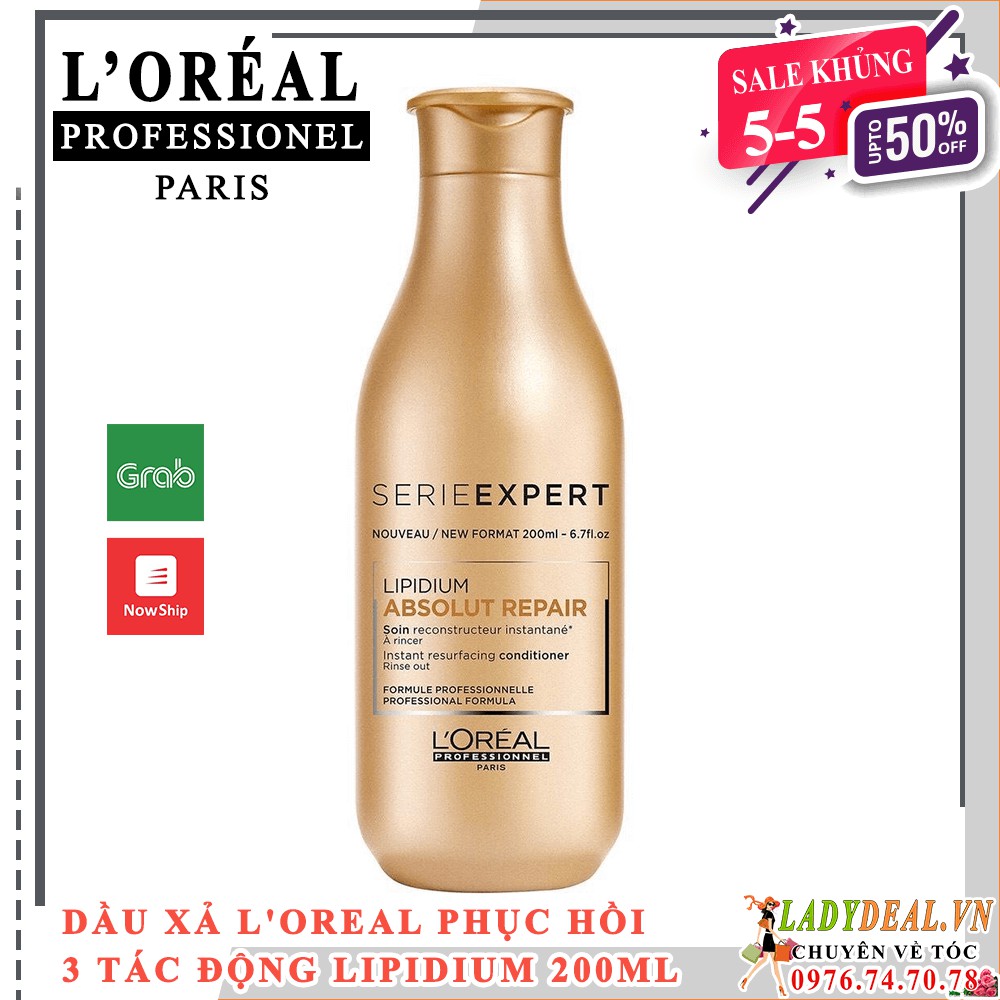 Dầu xả tóc L'oreal phục hồi 3 tác động Lipidium 200ml | Ladydeal.vn