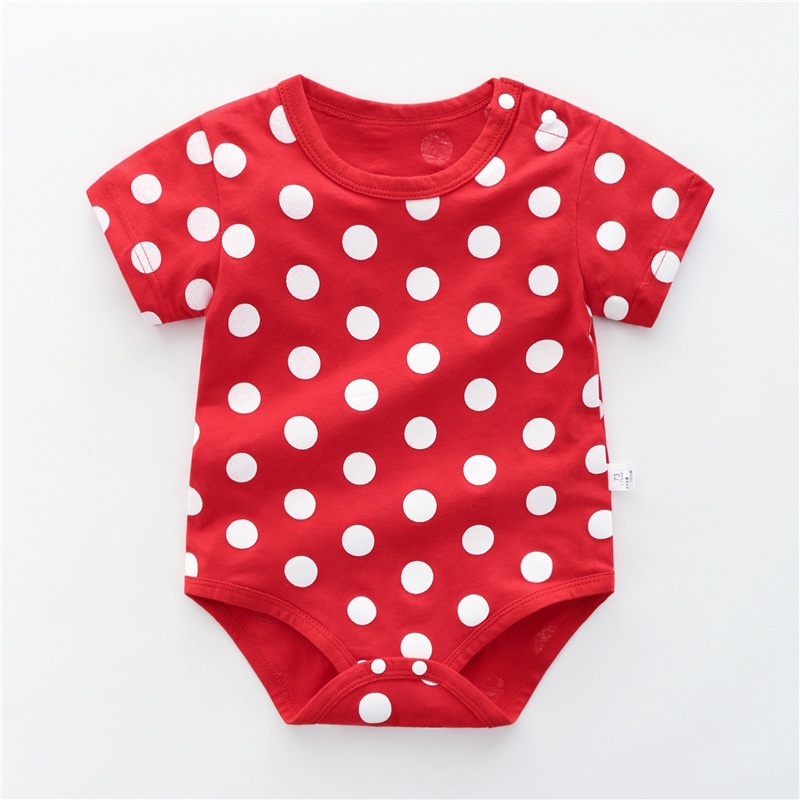 Bộ Áo Liền Quần Tam Giác Tay Ngắn Bằng Vải Cotton Thời Trang Mùa Hè Cho Bé Sơ Sinh 1 000