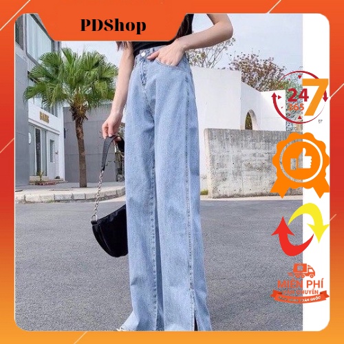 Quần ống rộng nữ quần jean bò ống rộng quần jean bò ống suông nữ cạp cao 2021 PDShop | BigBuy360 - bigbuy360.vn