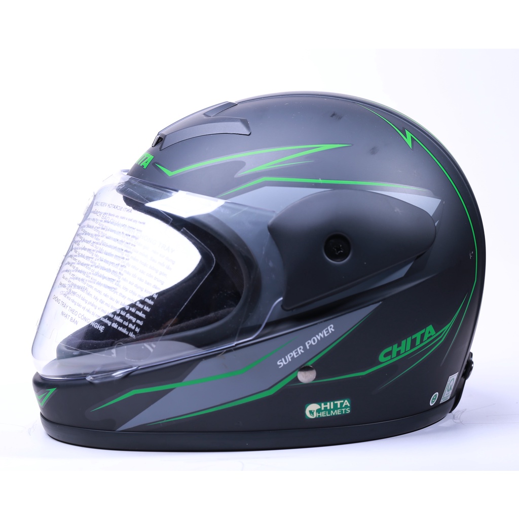 Mũ Bảo Hiểm Fullface CHITA CT34(K) Tem Line Sọc Đơn Giản Ngầu Đi Phượt