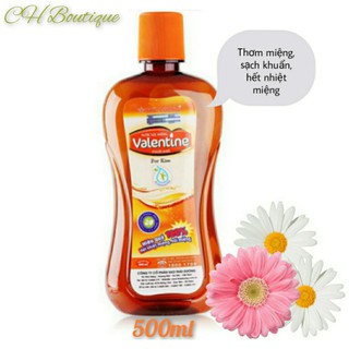 Nước Súc Miệng Valentine chai 500ml có chứa nano bạc Ngừa Nhiệt Miệng, Hôi Miệng