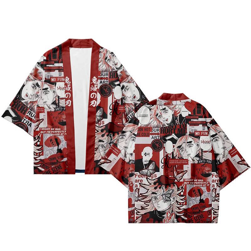 Áo khoác kimono in hình anime Demon Slayer Daki Douma Haori thời trang thường ngày