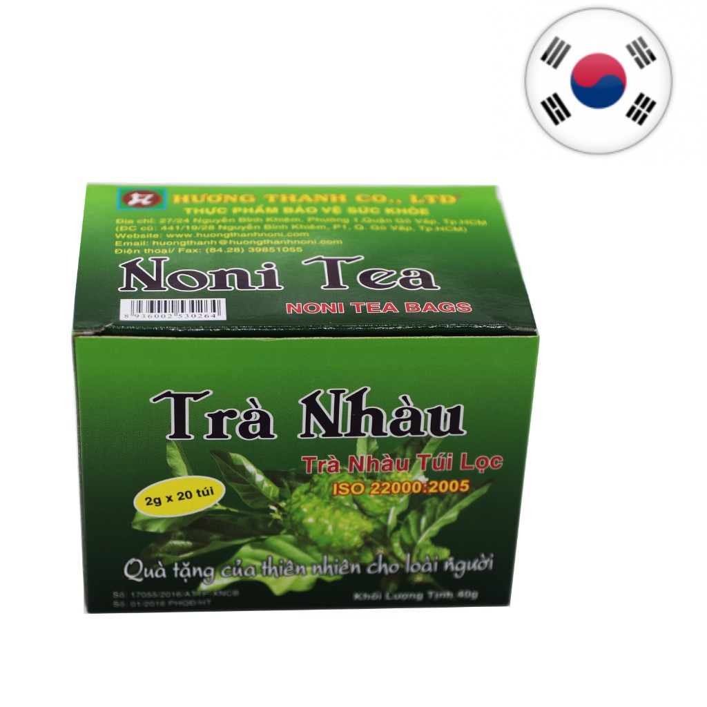 Trà nhàu hộp nhỏ 40g có 10 gói trà nhỏ bên trong