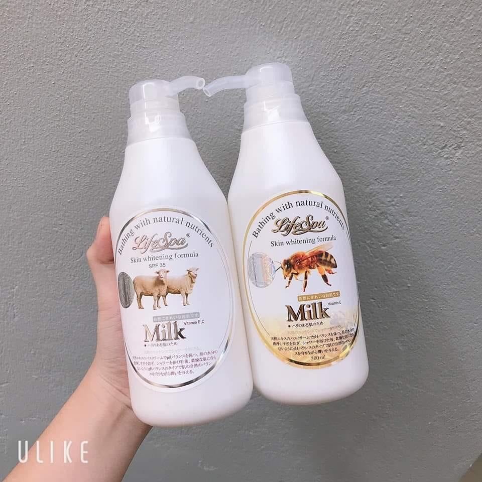 Sữa tắm cừu, ong Life SPA Milk Thái Lan - 500ml - có tem chính hãng