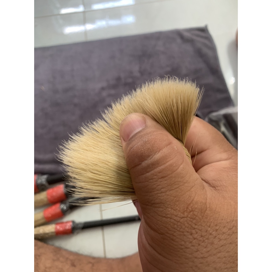 Cọ Rửa Xe Chuyên Dụng Cao Cấp Từ Lông Lợn Trắng Và Lông Lợn Đen 1 Bộ Gồm 5 Cây