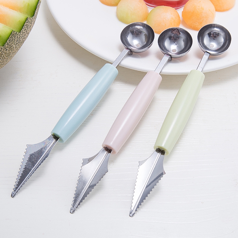 Dụng cụ cắt tỉa và múc trái cây 2 đầu bằng thép không gỉ đa năng | BigBuy360 - bigbuy360.vn