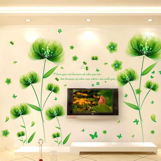 decal dán tường hoa phale xanh