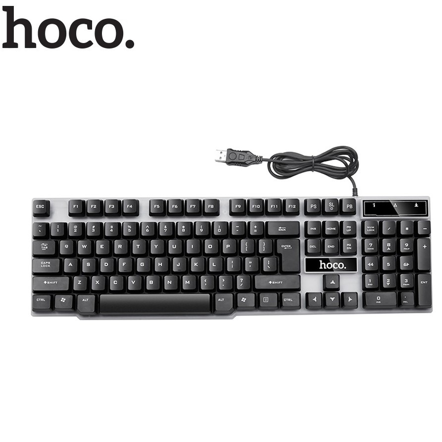 Combo Bàn phím và Chuột Hoco GM11 có dây, đèn LED RGB cầu vòng bắt mắt, 104 phím, chơi game hay làm việc rất thích