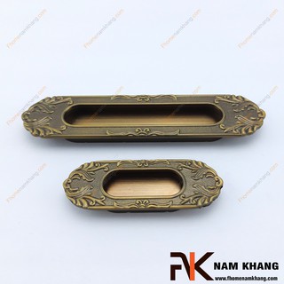 Tay nắm âm tủ kiểu cổ màu cafe NK094