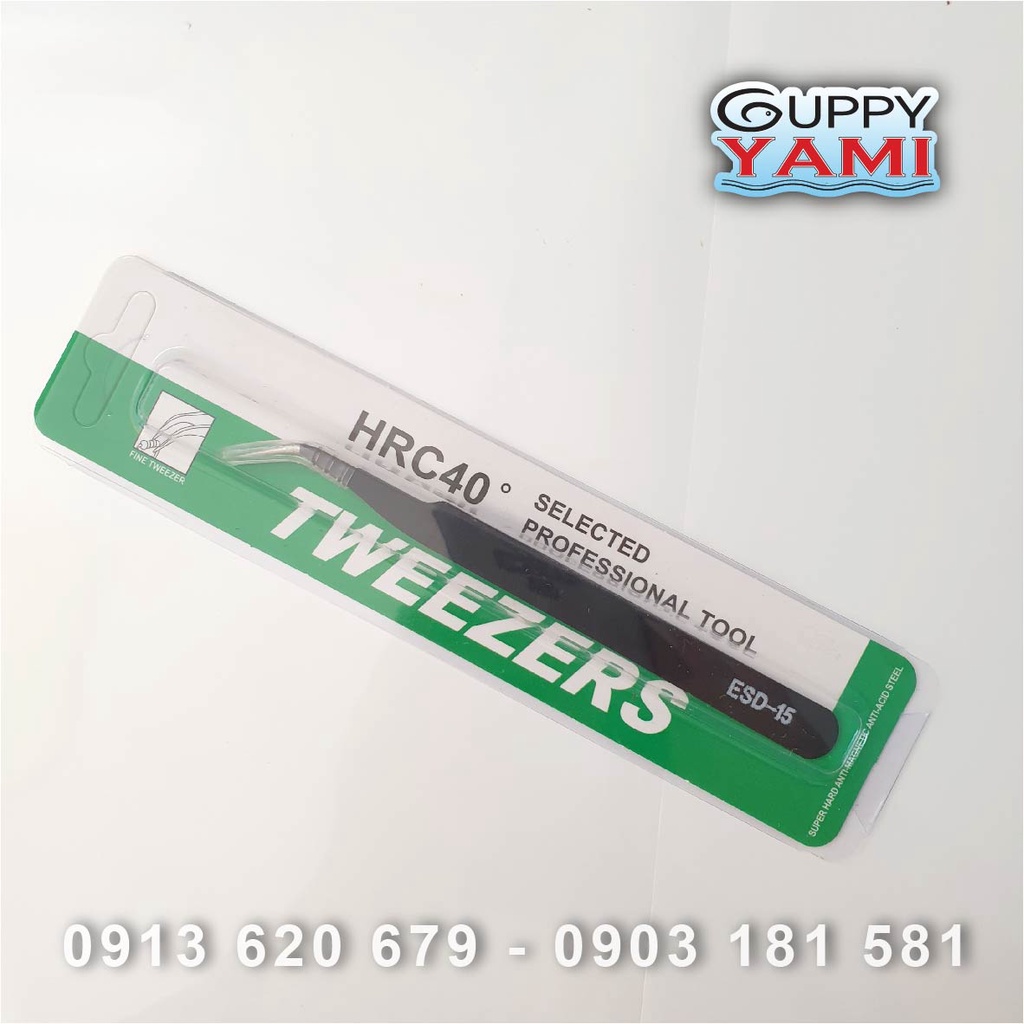 Nhíp đầu cong bằng thép ESD-15