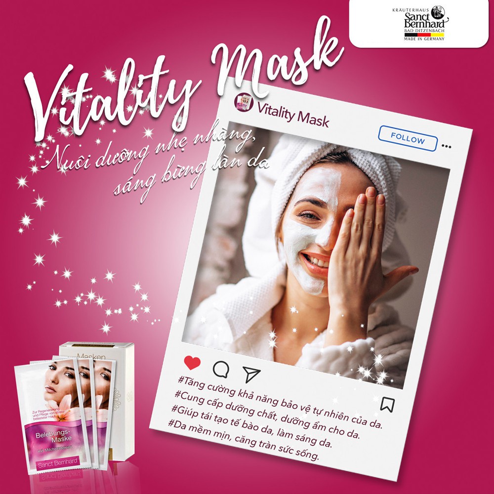 Mặt nạ sức sống Belebungs Maske phục hồi, chống lão hóa da chính hãng Sanct Bernhard Đức