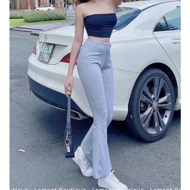 Quần thun ôm ống loe lưng cao HÀNG LOẠI 1 siêu hack dáng hot trend alohashop91