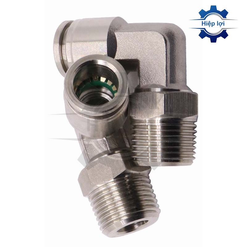 Co nối khí nén INOX IPL - Nối hơi góc vuông 90° ren ngoài - cút nối nhanh khí nén inox PL