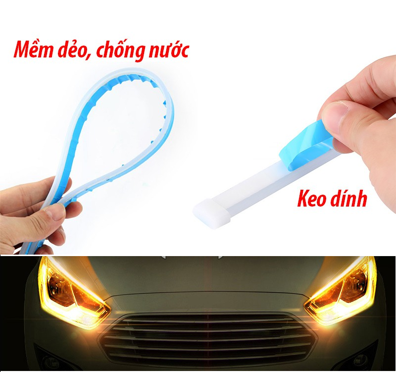 GIÁ SỈ  Led Dẻo Gắn Demi Xi Nhan Cho Xe Máy, Ô Tô - DC 12V Chạy Sáng Cực Đẹp Kiểu Audi