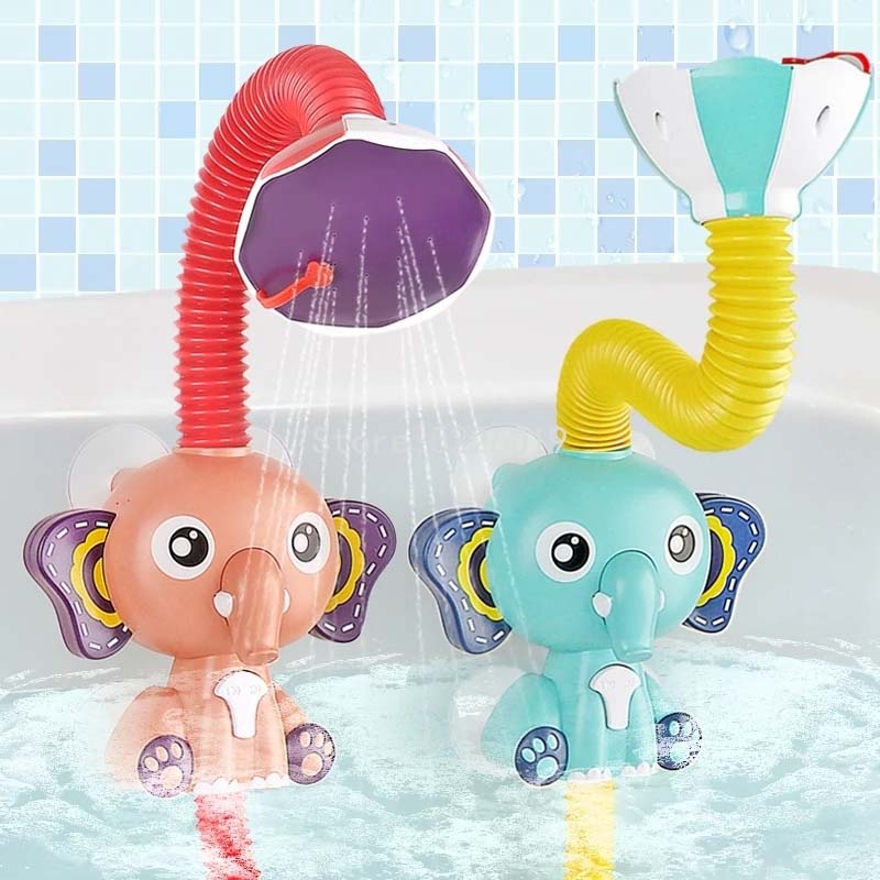 Đồ Chơi Nhà Tắm Hình Chú Voi Hoạt Hình Xoay 360 Độ Cho Bé° Vòi Sen Điện Chống Thấm Điều Chỉnh Được Dành Cho Trẻ Nhỏ