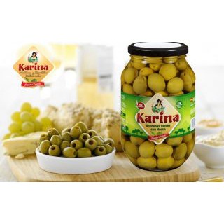 Quả oliu đen, xanh nguyên hạt, tách hạt Karina 350g - Tây Ban Nha