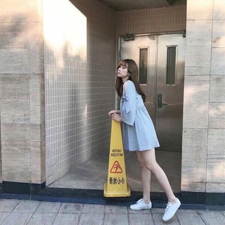 Đầm babydoll xanh lơ