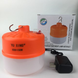 Bóng đèn tích điện 6h-8h loại 150w sạc tích điện LED có móc treo , bóng tỏa sáng rộng
