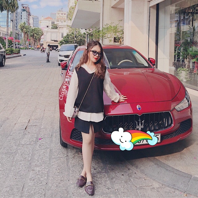 Set áo sơ mi trắng gile