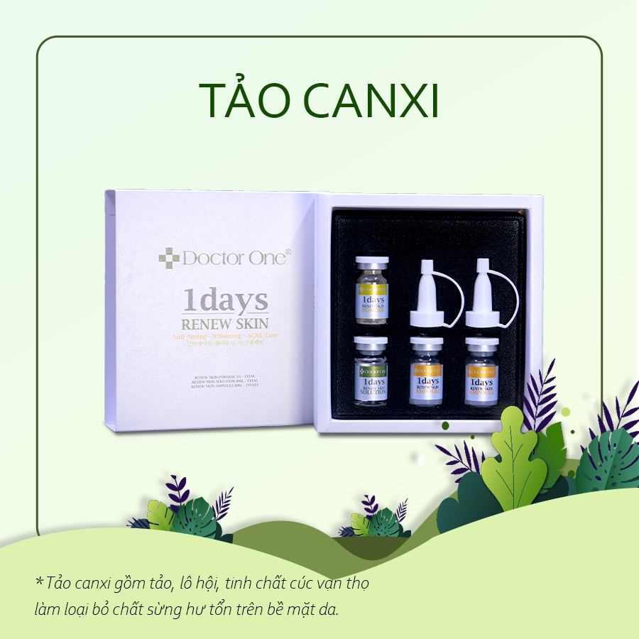 Bộ Tảo Canxi 1 Days Renew Skin Doctor One Hàn Quốc 200g