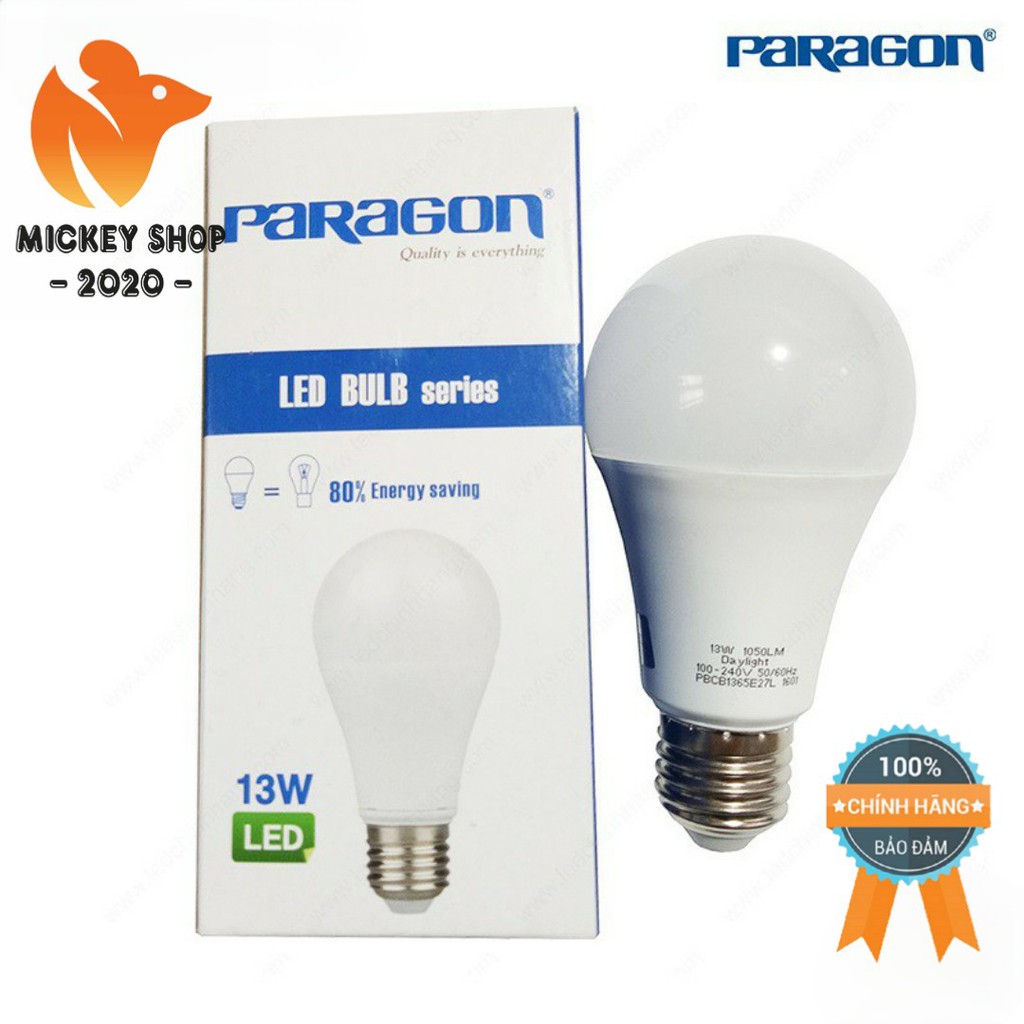 [ BH 24T ] Bóng Đèn LED Bulb Paragon PBCB 5W/ 7W/ 9W/ 11W/ 13W Ánh Sáng Vàng/ Trung Tính/ Trắng - Hàng Chính Hãng