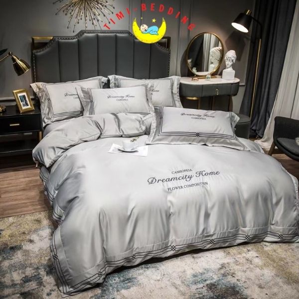 Bộ chăn ga gối lụa dreamcity home cao cấp, mềm mại, mái mẻ 4 món – Timibedding