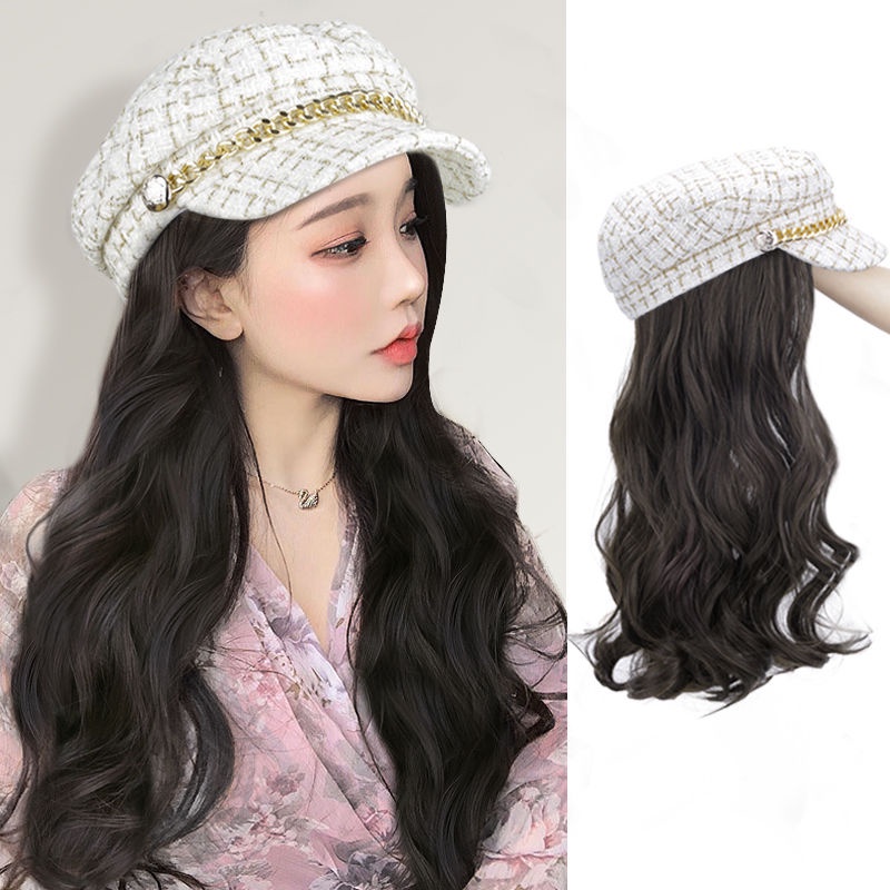 Nón giả tóc xoăn dài thời trang mùa đông