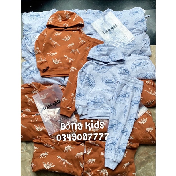 Bộ Nỉ Hoodie Bé Trai In Hình Young Original