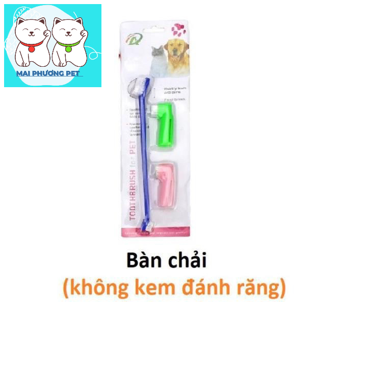 Bàn chải răng và Kem đánh răng chó mèo thú cưng Giúp răng miệng thơm tho hết thối mồm