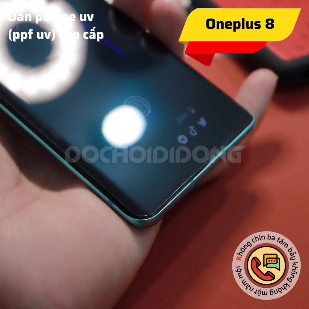 Miếng dán màn hình polime UV kháng khuẩn cao cấp dành cho Oneplus 8 và Oneplus 8 Pro