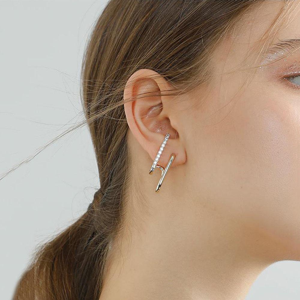 Bông Tai Hình Tròn Đôi Bằng Kim Loại Đơn Giản Thời Trang