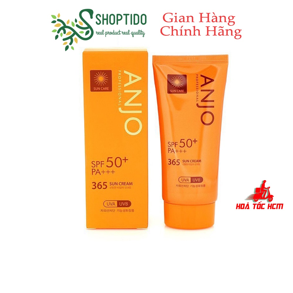 Kem Chống Nắng Anjo dưỡng ẩm, dịu nhẹ và bảo vệ da Professional SPF 50+PA+++ 365 Sun Cream 70g NPP Shoptido