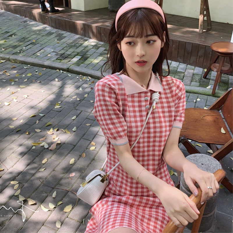 Đầm Nữ Tay Ngắn Họa Tiết Caro Thời Trang Quyến Rũ | BigBuy360 - bigbuy360.vn