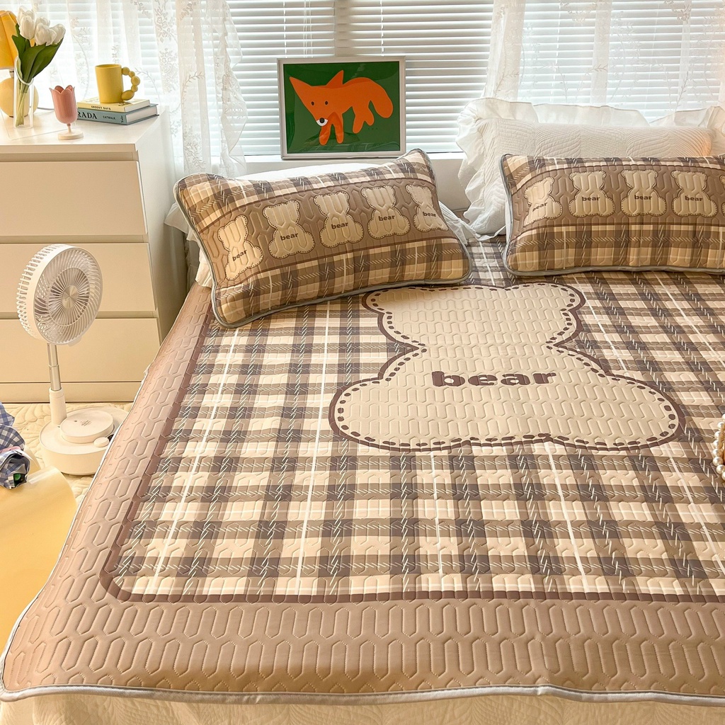 Chiếu điều hòa cao su non 9D M2T BEDDING Luxury vải lụa Tencel mềm mát - Mark Gấu bear cũ