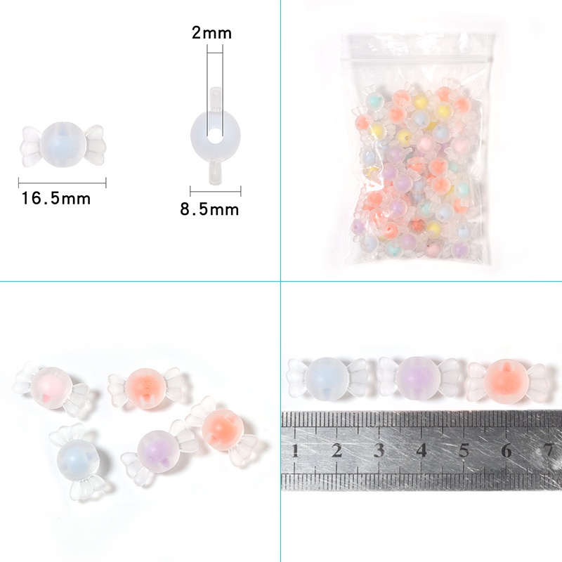 Bộ 100 hạt cườm bằng Acrylic nhiều kiểu cho làm trang sức