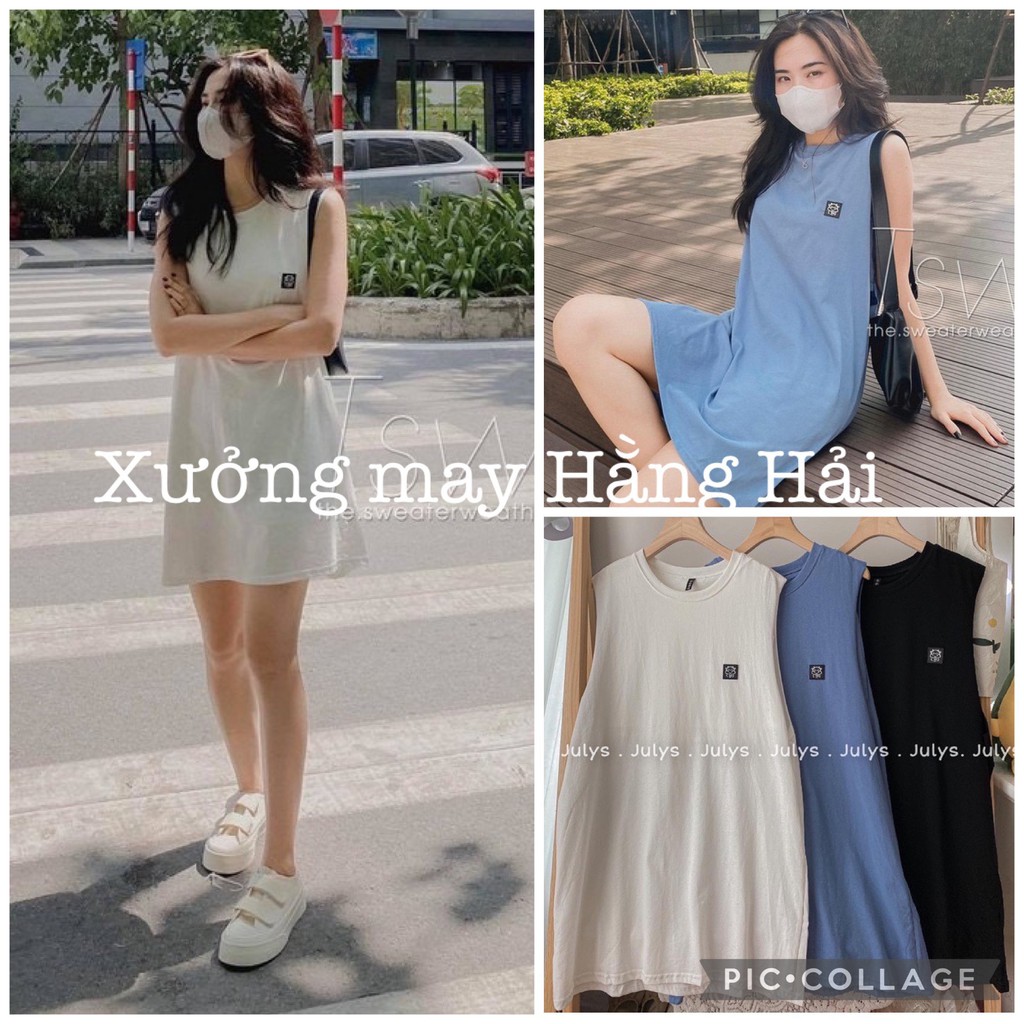 🌸 đầm ba lỗ dáng suông trơn form rộng ulzzang 🌸 freeship �