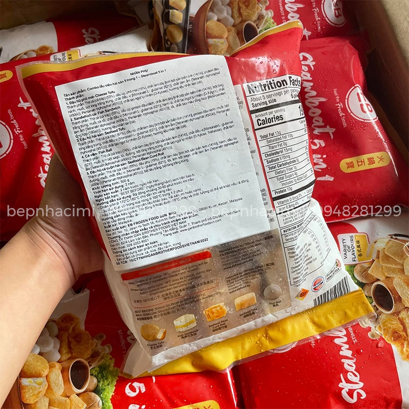 Viên thả lẩu thập cẩm 5 trong 1 Malaysia - Lẩu Combo 5 in 1 EB - Bếp Nhà CIMI